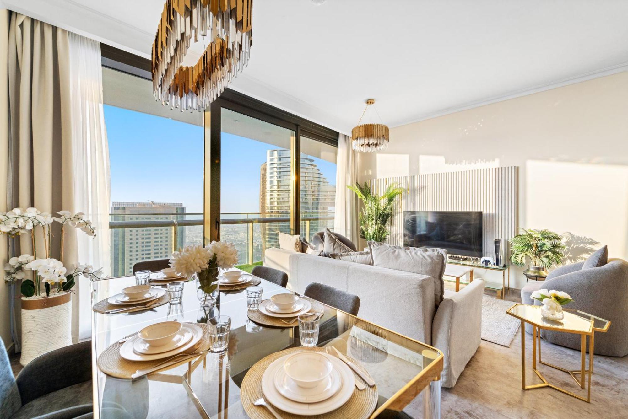 First Class 2Br With Full Dubai Skyline & Sea View Eksteriør billede