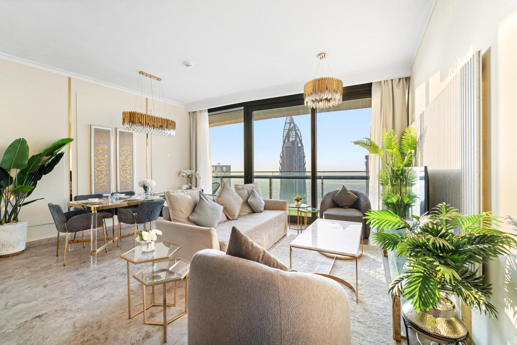 First Class 2Br With Full Dubai Skyline & Sea View Eksteriør billede